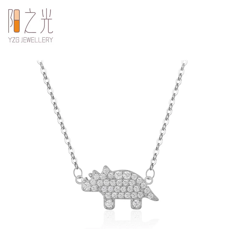 Мультяшное ожерелье, подвес, модная цепочка для ключницы, серебро 925 образец, корейский стиль, инкрустированный бриллиантами, простой и элегантный дизайн