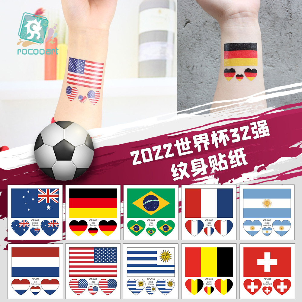 瑞卡龙跨境货源防水阿根廷国旗纹身贴 比赛运动会国庆脸贴 tattoo
