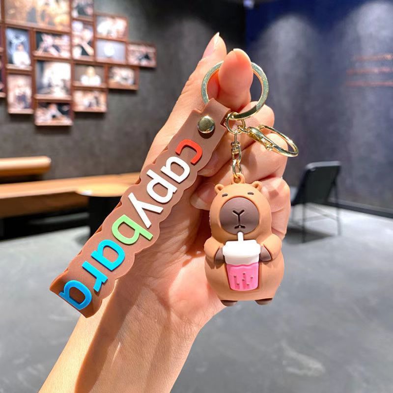 新款卡皮巴拉水豚钥匙扣挂件可爱公仔包包钥匙链娃娃机小礼品批发|undefined