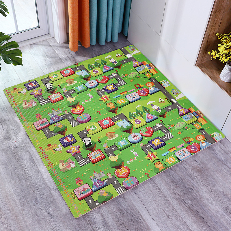 Bebé gateando estera niños espuma piso Mat costura hogar gateo estera engrosada dormitorio piso dibujos animados rompecabezas mat