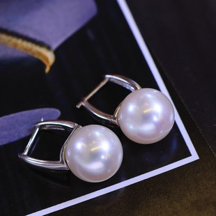 Pt900 Platinum Accessories Light Version Classic Bucket Earrings Picture with 9-10mm Beads Without Beads