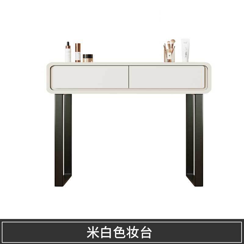 奶油风实木梳妆台斗柜一体卧室小户型轻奢高级感可伸缩梳妆桌化妆|undefined