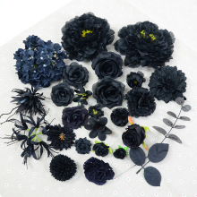 黑色系花朵玫瑰康乃馨大丽菊彼岸花兰花牡丹跨境热销品材料包花材
