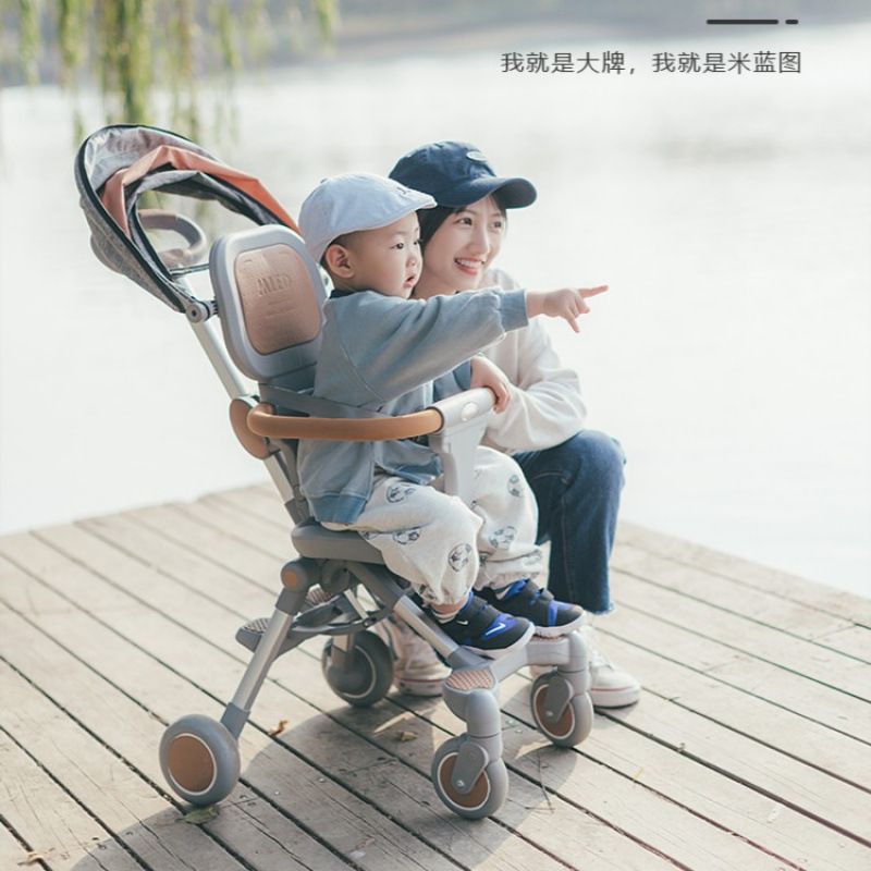 Miletu Baby Stroller, Lightweight Folding Stroller, One-Click Stroller, Can Be Used for Travel, Can Be Used on Airplanes, and Can Be Used in Two Directions with High Views
