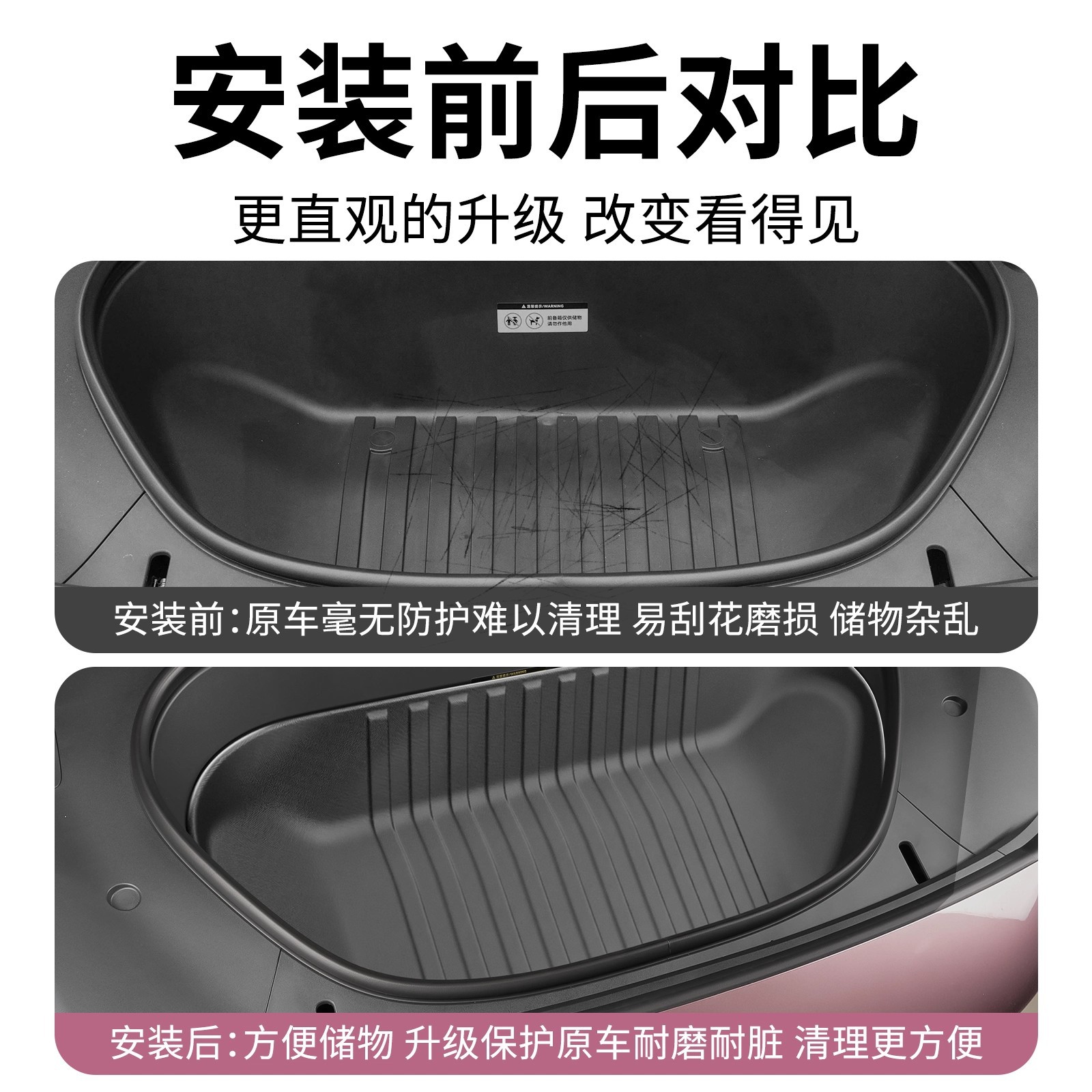 Suitable for Xiaomi Yu7 Front Trunk Mat, Full-Coverage Tpe Trunk Mat, Wear-Resistant Protective Mat, Car Interior Accessories