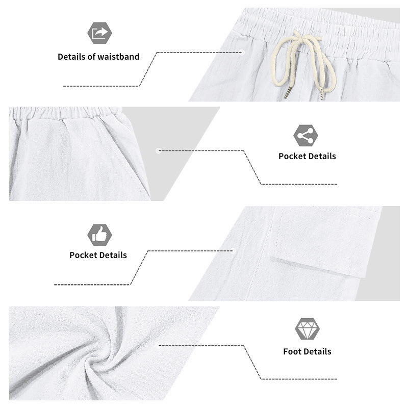 Men's Summer Linen Shirt And Work Shorts Set Casual Sports Outdoor Loose Fit Short Sleeved Collared Suit_viptrois.com