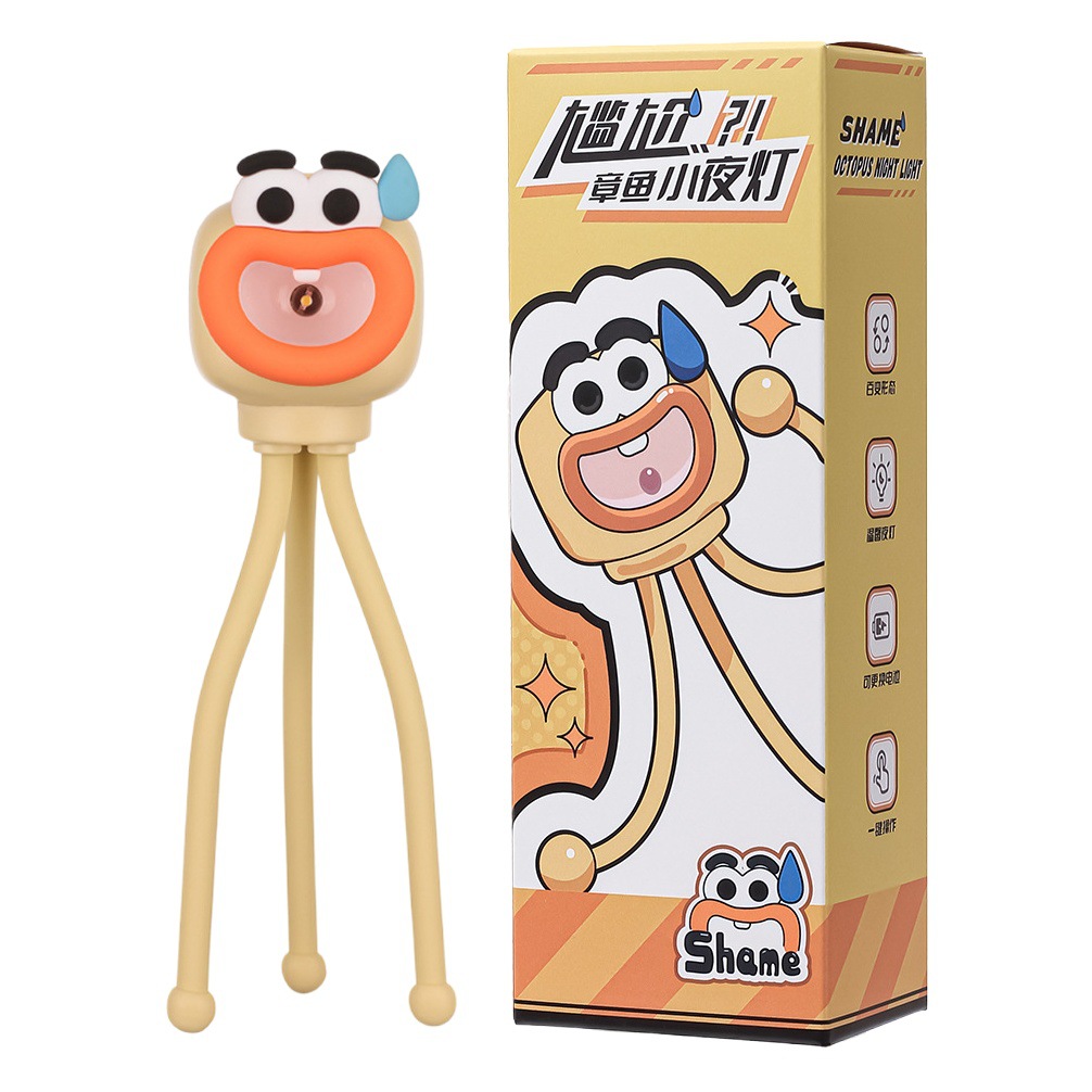 Mini lámpara nocturna de pulpo, LED, portátil y decorativa para dormitorio