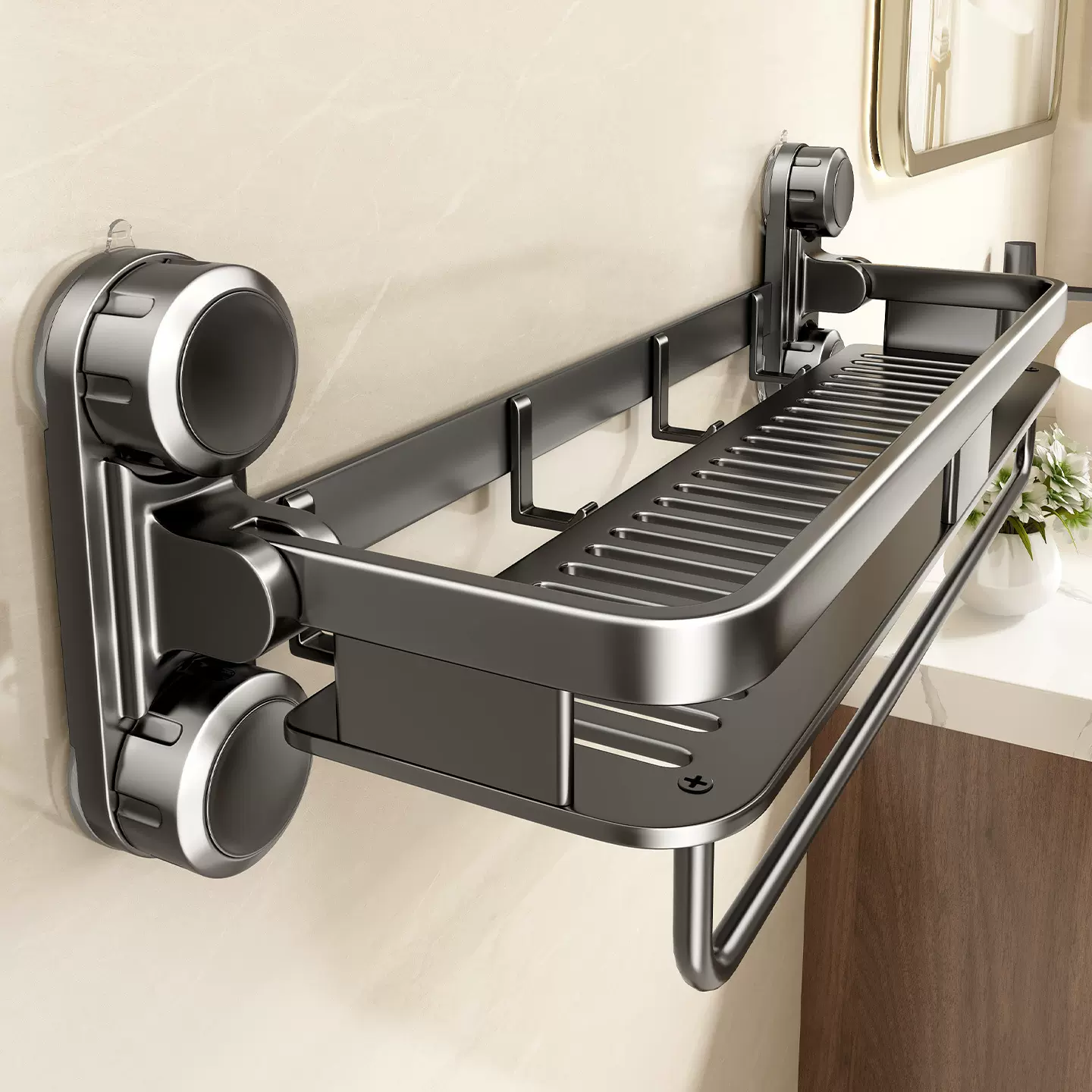 吸盘浴室置物架卫生间家用免打孔厕所洗漱台壁挂洗手间多功能收纳