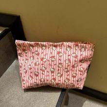 Kitty凯蒂粉色条纹学生少女大容量便携外出旅行物件收纳包化妆包