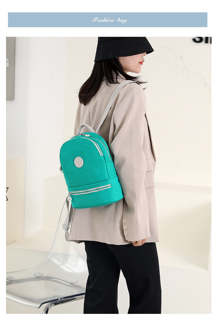 Cross-border exclusive ladies' backpacks, outdoor casual portable backpacks, large-capacity water-resistant nylon schoolbags for school undefined