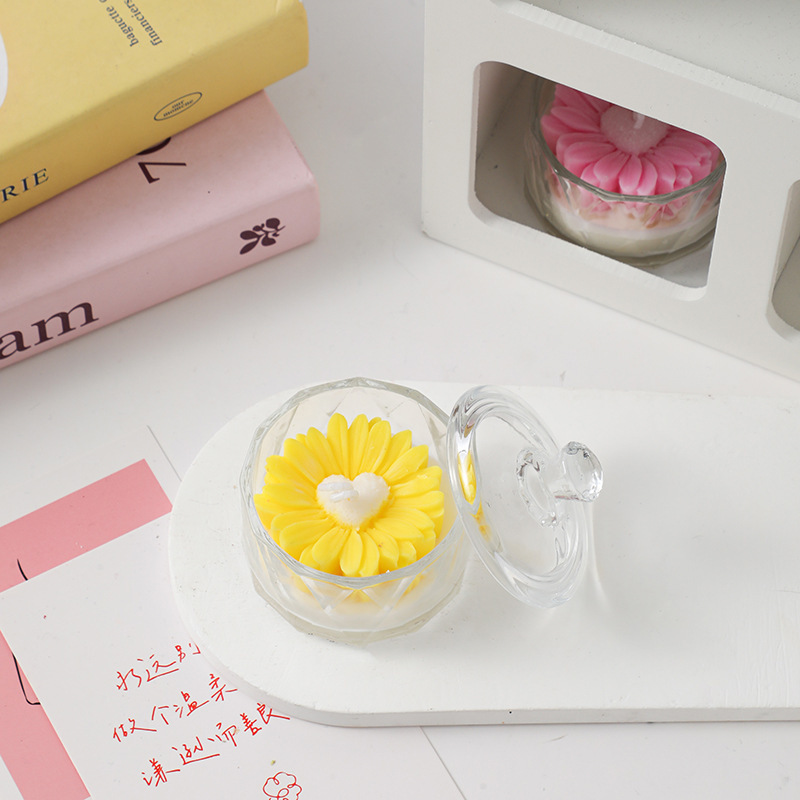 ins小雏菊花朵造型香薰杯蜡diy拍摄道具洋甘菊蜡烛情人节礼品|undefined