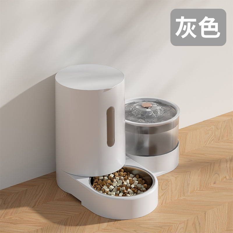 Dispensador de agua eléctrico para mascotas, alimentador automático, alimentador de agua de separación en seco y húmedo de gran capacidad, agua y alimento, agua potable para perros y gatos