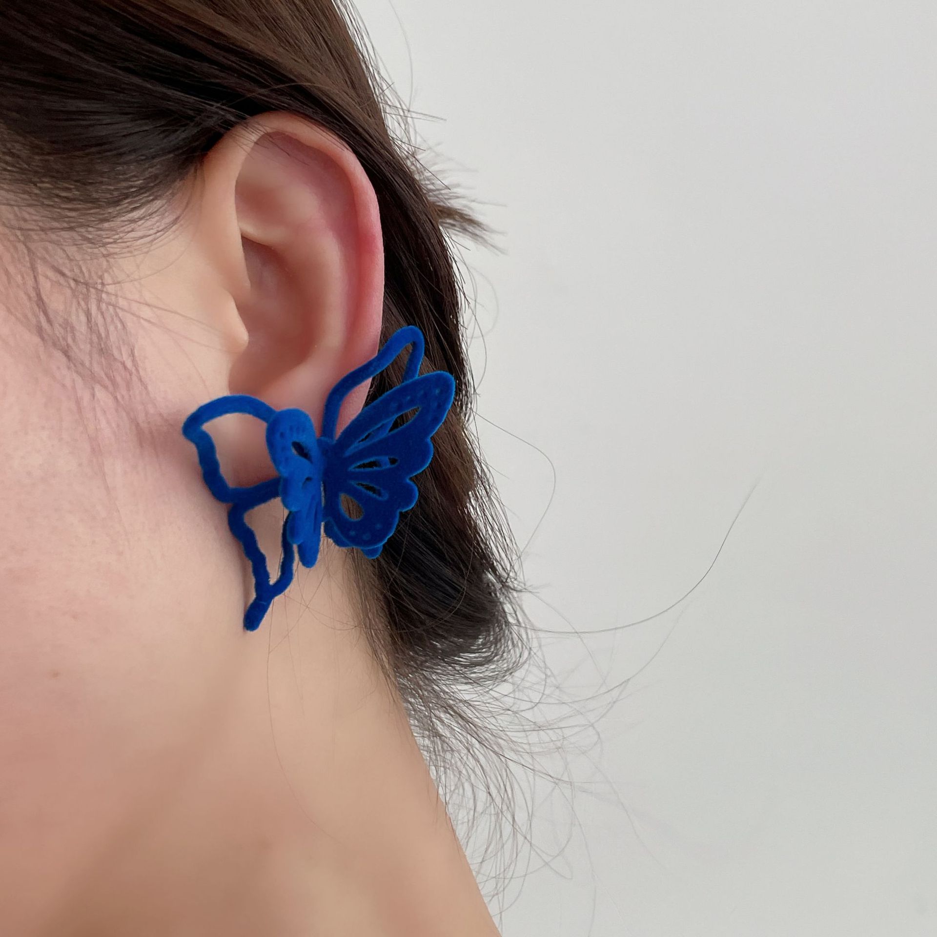 1 Par Moda Mariposa Nudo De Lazo Flocado Enchapado Mujeres Pendientes display picture 3