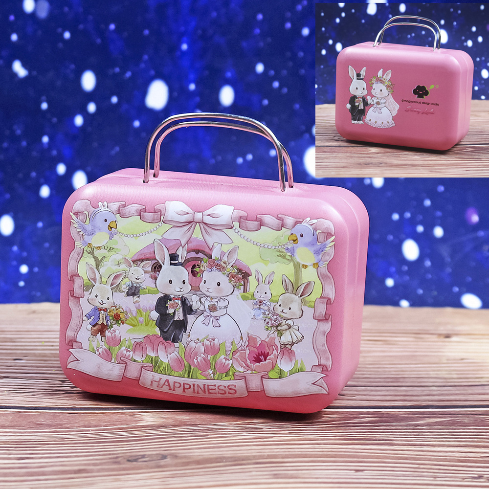 Retro maleta mini maleta caja de hierro caja de dulces monedero caja de monedas de regalo creativo caja de metal caja de embalaje