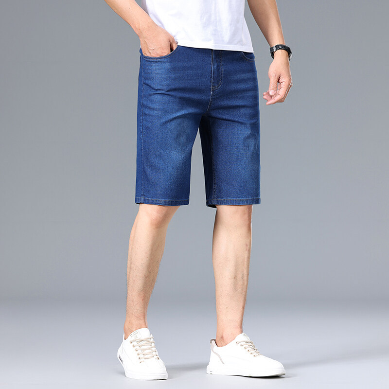 Men's Classic Stretch Denim Shorts 2025 Summer New Men's Pants for Young and Middle-Aged Casual Casual Easiest for Match Straight-Leg Pants