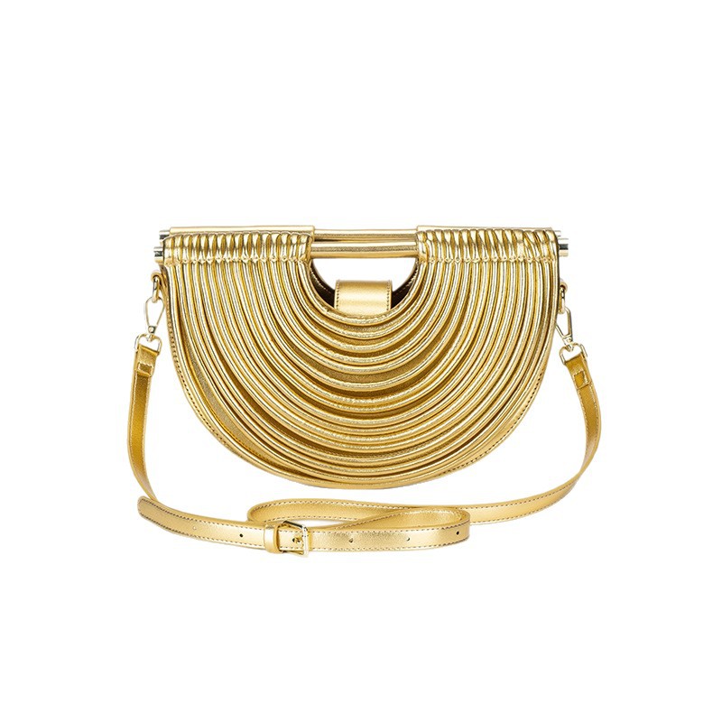 Nuevo transfronterizo tejido bolsa de cena de mujer fiesta moda personalidad bolsa de mano de moda alta sensación de fideos bolsa de noche