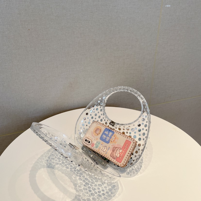 Frau Klein Alle Jahreszeiten Aryl Einfarbig Strassenmode Transparent Oval Sperren Handtasche display picture 5