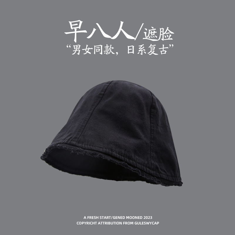 大头围女士渔夫帽遮脸显脸小水桶帽日系百搭素颜盆帽春秋遮阳帽子|undefined