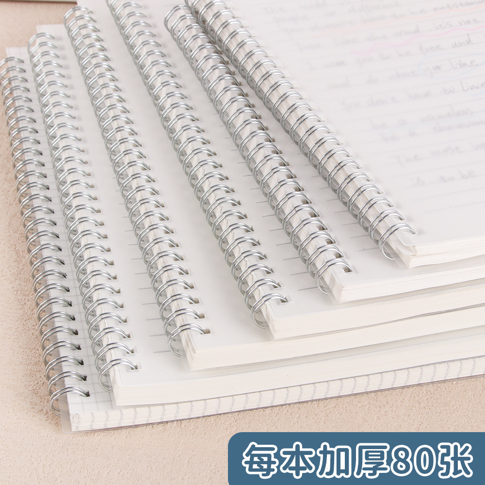 Creativo simple PP hierro bobina libro de línea horizontal cuadernos en blanco estudiantes A5 / B5 simple engrosado cuadernos papelería