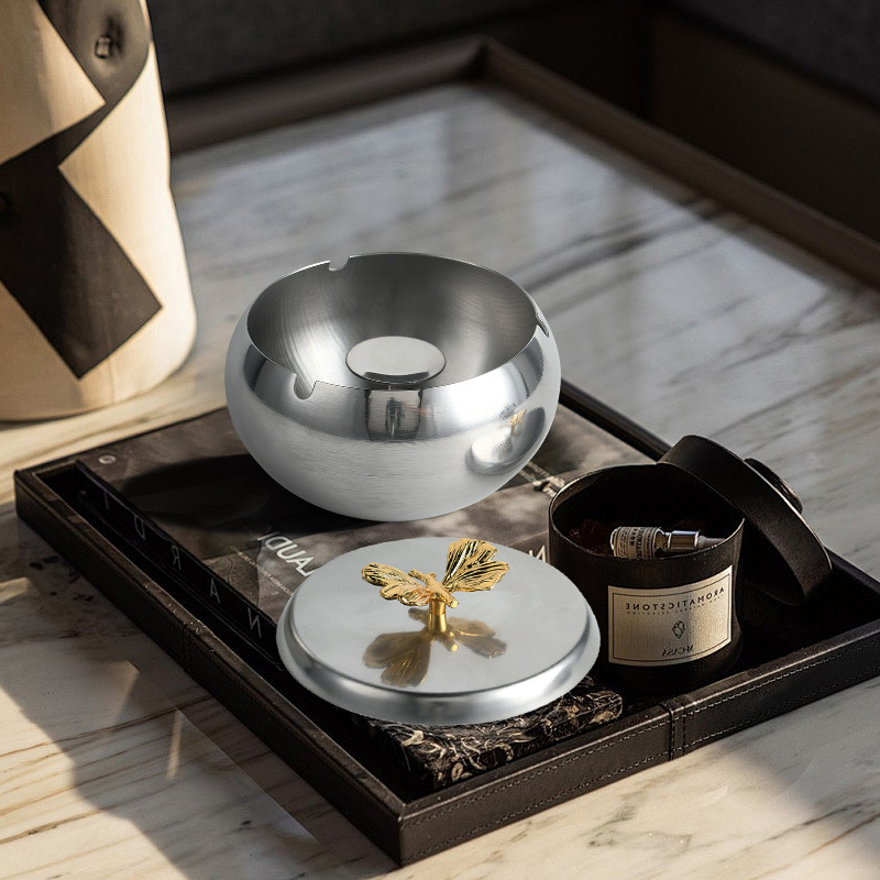 Creative ashtray stainless steel for hotel