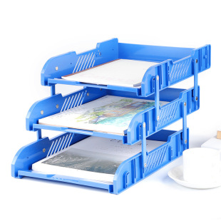 Three-layer file rack multi-layer file Tray storage rack file holder office storage plastic file storage rack 