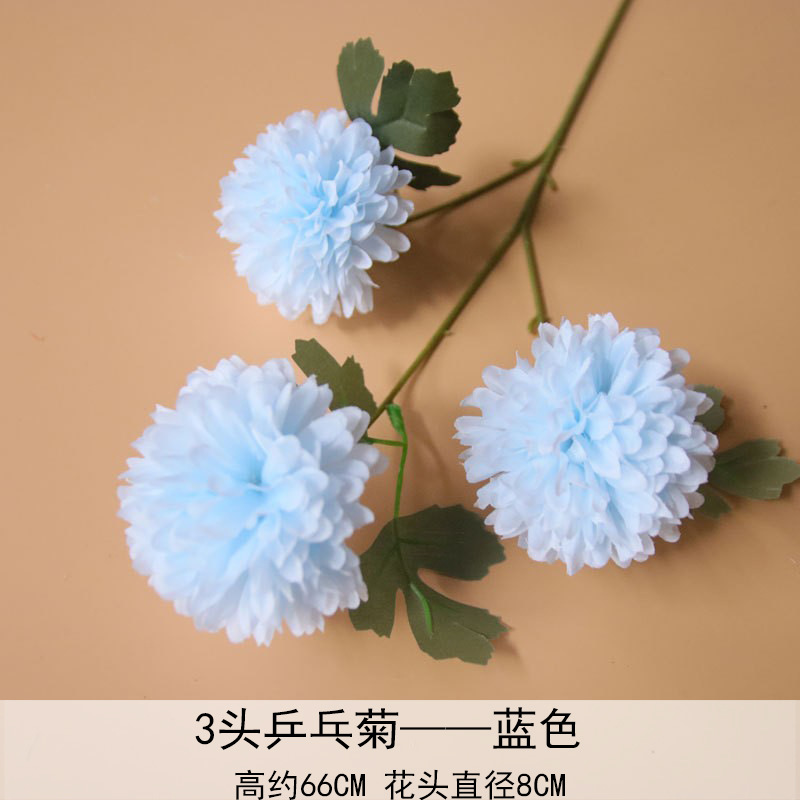 Crisantemo artificial Arreglo de La boda crisantemo de tres cabezas decoración de la fotografía de la boda 3-cabeza cebolla bola flor Hortensia flor falsa