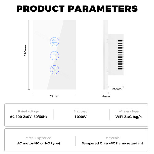 Tuya Smart WiFi Touch Switch Garage Rolling Shutter Door Wall US Standard APP Voice Timing Switch Brazil