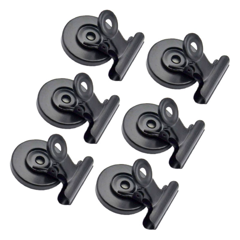 Производитель Hengqing поставляет матовый черный круглый магнит зажим для изготовления открыток фото стены металлический магнит зажим