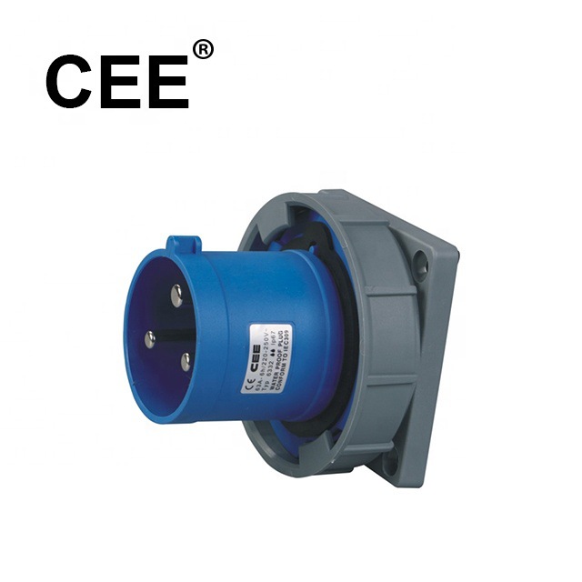 CEE-6332/6432蓝色 63/125A 220-250V IP67 工业插座面板式插座CE