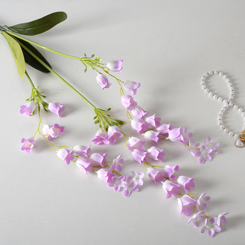 Flores artificiales moradas para bodas, estilo Monet, arreglos florales para el suelo del salón de bodas, flores de seda morado claro.