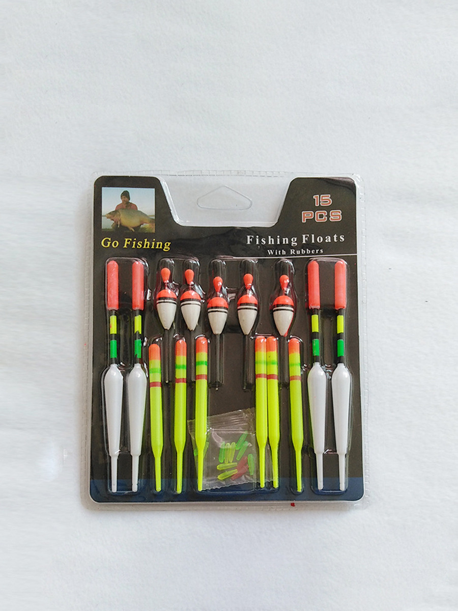 15 unids/tarjeta flotador AliExpress eBay boya al por mayor flotador de pescado equipo de pesca suministros de pesca flotador de pesca traje