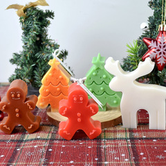 クリスマスツリーの鹿のショウガの餅の人の香薫のろうそくのシリコンの鋳型のDIYクリスマスの置物のお土産のゴムの鋳型