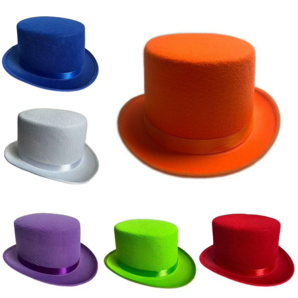 12cm colorful high hat retro festival stage performance Festival Carnival party props felt flat top high tube hat