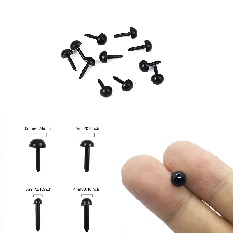 [Doll Eyes] Black Round Straight Rod Straight Plug DIY Accessories Doll Wool Crocheted Nose Eyeball Animal