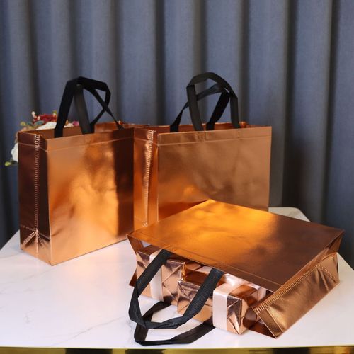 Custom Cross-border Spot Goods Non-woven Bags with Eco-friendly Laser Film Aluminum Foil Shopping Fashion Advertising Tote Bag