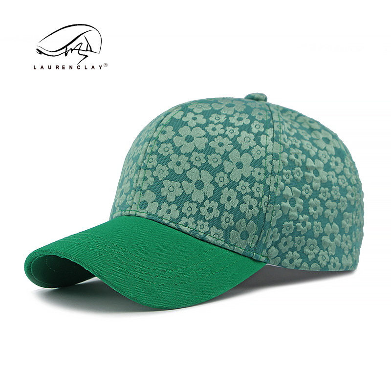 Transfronterizos de moda coreana pequeña sombrero de béisbol de flores rotas duro para mujeres primavera y verano al aire libre sombrero de sombra de sol de la marea