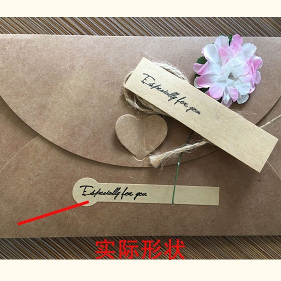 牛皮纸贴纸 不干胶标签贴 干花烘焙装饰贴 复古手工烘焙DIY贴纸