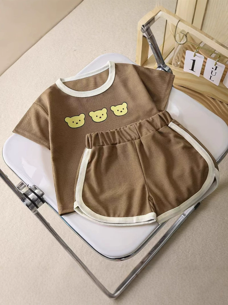 Летние детские шорты, мультяшные брюки, с коротким рукавом