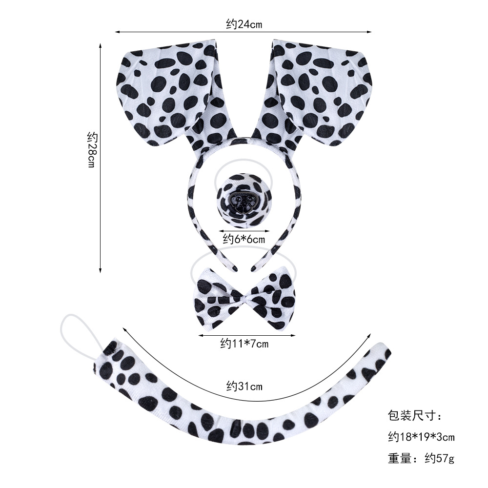 Suministro transfronterizo de Halloween, nueva diadema de perro salchicha, falda de malla con nariz de perro manchada, traje de actuación, accesorios de vestir