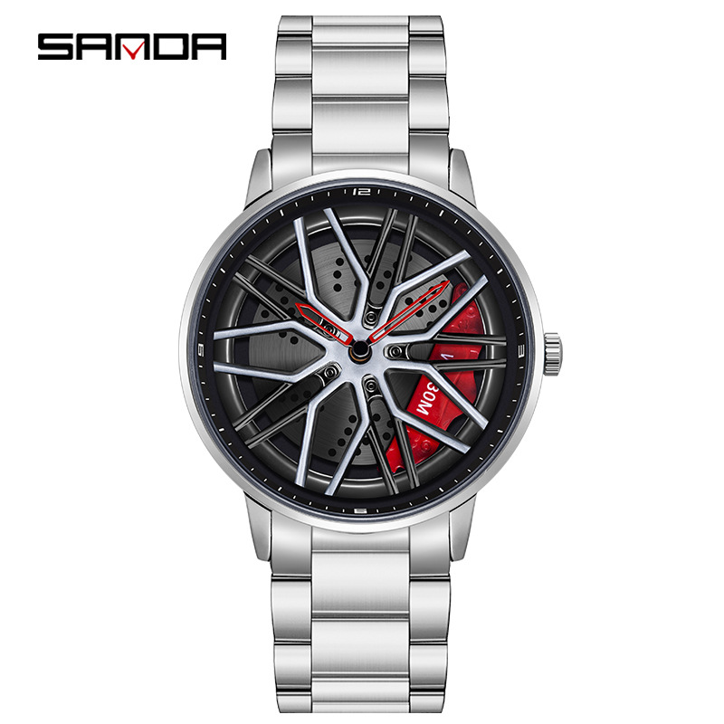 1107 스틸 벨트 실버 레드