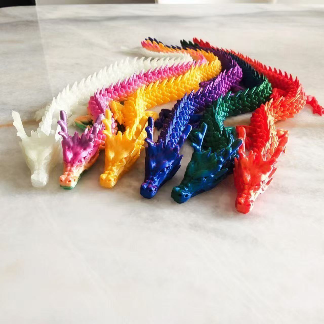 3d打印龙摆件中国龙龙蛋3D关节龙玩具手办礼品工艺品批发夜光彩虹