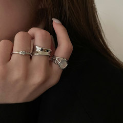 925純銀波浪鑲鑽月光石戒指女ins小眾設計時尚個性輕奢指環冷淡風