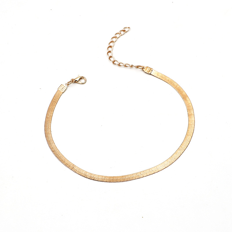 Simple Snake Bone Chain Alloy Anklet Wholesale Jewelry Nihaojewelry display picture 1