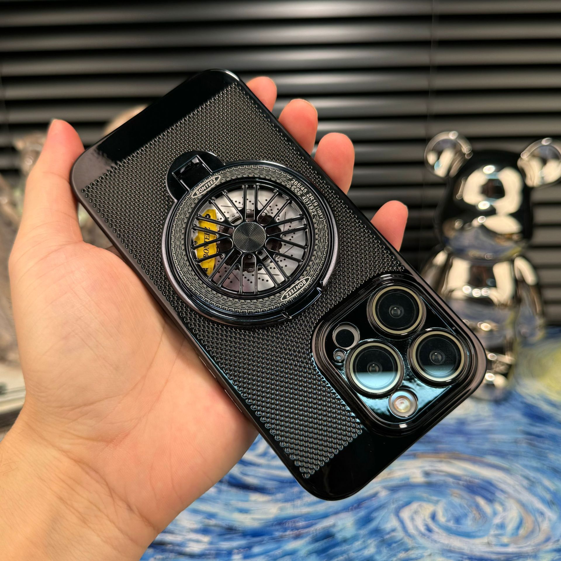 Aplicable para iPhone17AIR caso de teléfono móvil giroscopio soporte galvanizado ventilador disipación de calor malla manzana 16 caso duro a prueba de caídas