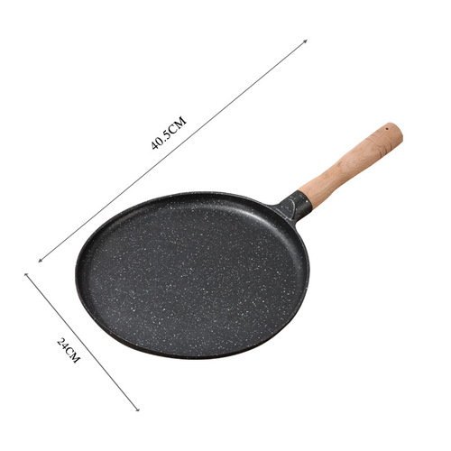 Medical stone flat bottom non-stick pan household less oily smoke steak frying pan fried eggs artifact induction cooker gas stove universal
