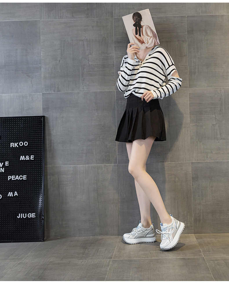 Giày sneaker nữ đế dày lưới thoáng khí phong cách thể thao — Xanh dương 5059, Tím 5059, Vàng 5059 chi tiết 9