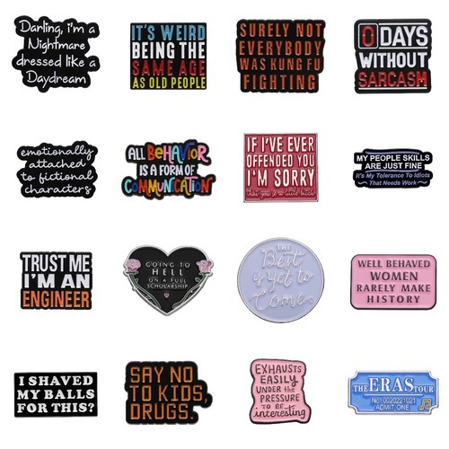 Creative Combination Set of European and American English Letter Series Cartoon Fun Multiple Styles Alloy Oil Droplet Metal Badges