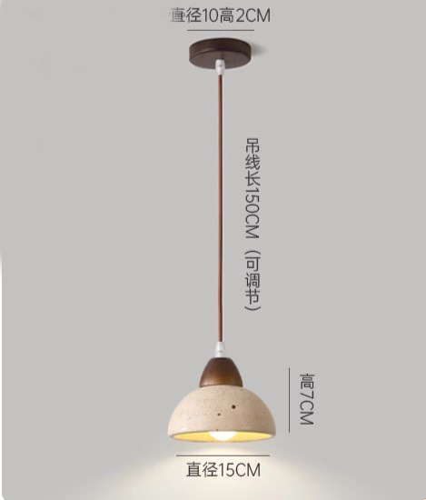 Lámpara Colgante de Piedra Amarilla, Estilo Wabi-Sabi Nórdico, para Comedor/Hogar