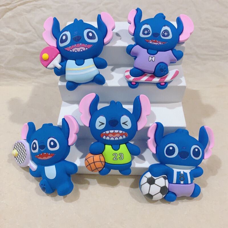 Pvc Accessories Stitch Sports Basketball Football Series DIY Shoe Charms Handmade Hair Clips Water Cup Decoration Patches Wholesale