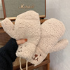 Brand cartoon velvet gloves, winter keep warm set for elementary school students, with little bears, increased thickness
